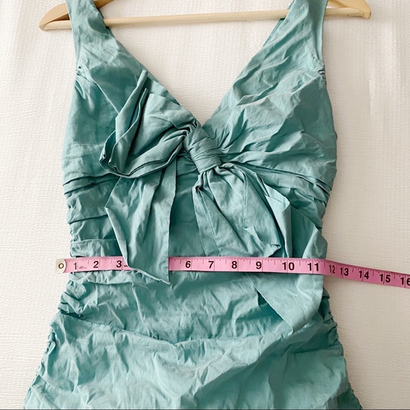 BCBG Ruched Sides Bow Dress in Blue Surf - Picture 4 of 10